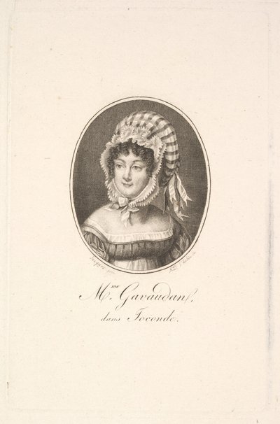Portrait of Madame Gavaudan by Augustin de Saint Aubin