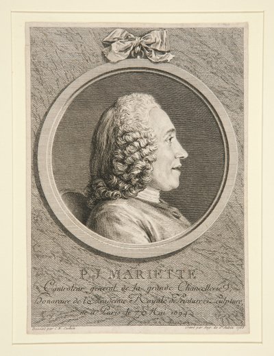 Portrait of P.J. Mariette by Augustin de Saint Aubin