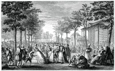 The Promenade, Paris by Augustin de Saint Aubin