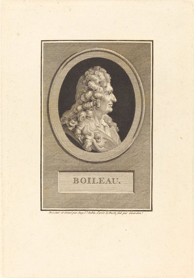 Despreaux-Nicolas Boileau by Augustin de Saint Aubin after François Girardon
