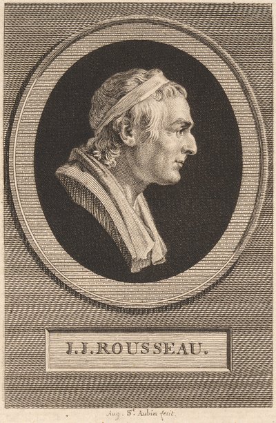 Jean-Jacques Rousseau by Augustin de Saint Aubin after Jean Antoine Houdon