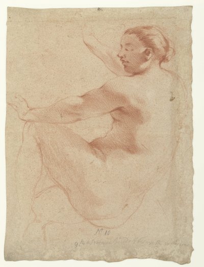 Seated Female Nude by Augustinus Terwesten (I)
