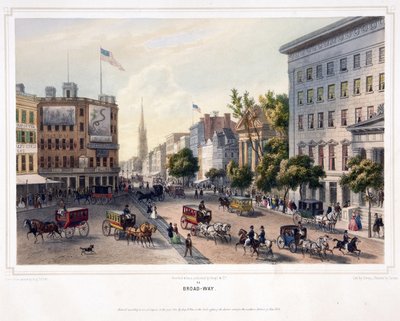 Broad-Way, pub. 1850 by Augustus (after) Kollner