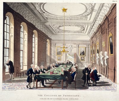 College of Physicians, London, 1808 by Augustus Charles Pugin, Thomas Rowlandson