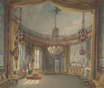 The Saloon, Brighton Pavilion by Augustus Charles Pugin