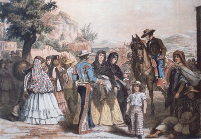 Traditional Mexican mid-nineteenth century costumes by Austrian School