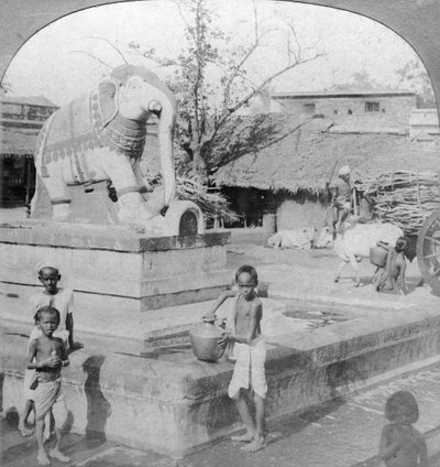 An Elephant Fountain, Madura, India, 1901 by B. L. Singley