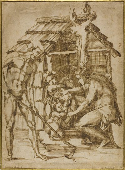 First Family Before a Shelter by Baccio Bandinelli