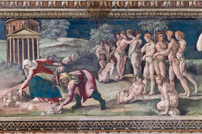 Deucalion and Pyrrha Throwing Stones by Baldassarre Peruzzi