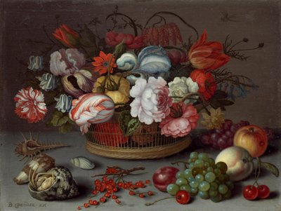 Basket of Flowers by Balthasar van der Ast