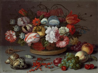 Basket of Flowers by Balthasar van der Ast