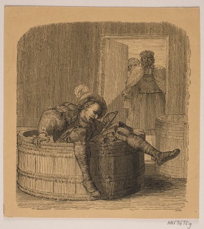 A Knight in a Wine Barrel by Balzer Dahl