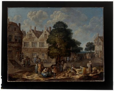 A Pair of Village Scenes by Barend Hendrik Thier