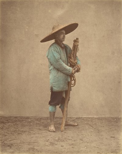 Chinese Man Wearing Hat by Baron Raimund von Stillfried