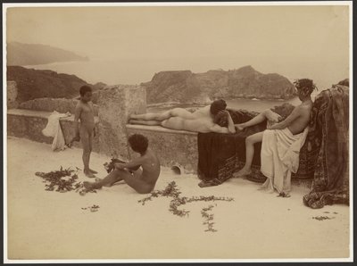 Four Nude Boys Lounging by Baron Wilhelm von Gloeden