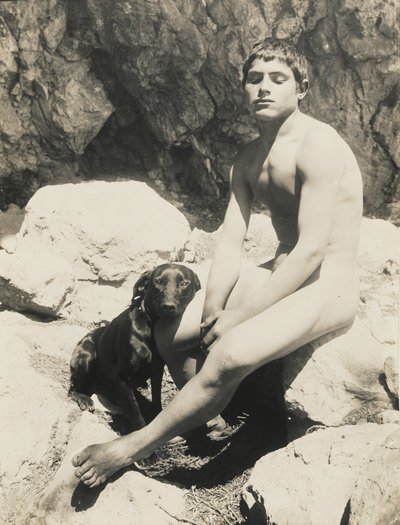 Nude Boy and Dog by Baron Wilhelm von Gloeden