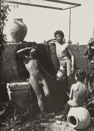 Three Boys in a Garden by Baron Wilhelm von Gloeden