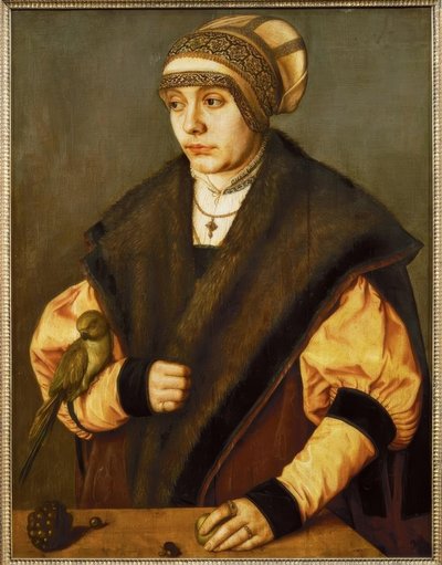 B. Beham, Woman with Parrot by Barthel Beham