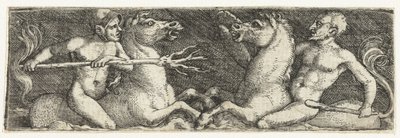 Two Fighting Tritons by Barthel Beham