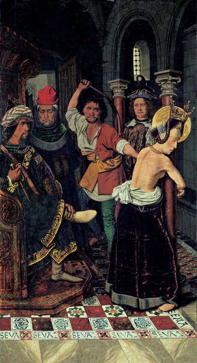 The Flagellation of Saint Engratia by Bartolomé Bermejo