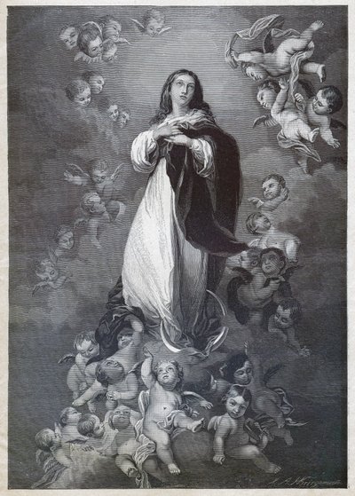 Immaculate Conception (engraving) by Bartolome Esteban (after) Murillo