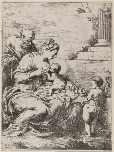 The Holy Family with Saint John by Bartolomeo Biscaino