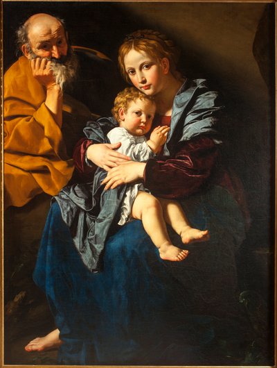 Holy family by Bartolomeo Cavarozzi