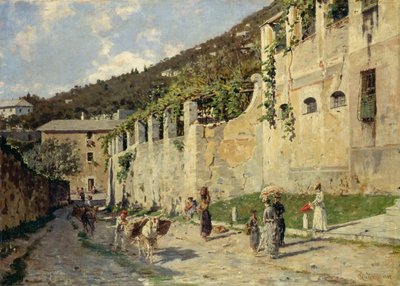 Country Road with People and Donkeys by Bartolomeo Giuliano