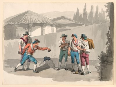 The Boccia Game by Bartolomeo Pinelli