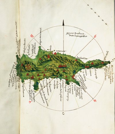 Map of Cyprus by Bartolomeo da li Sonetti