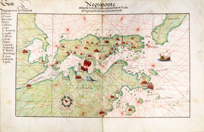 Chart of Negroponte by Battista Agnese