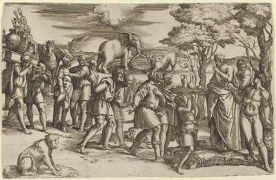 Abraham Paying Tithes to Melchisedek by Battista Franco