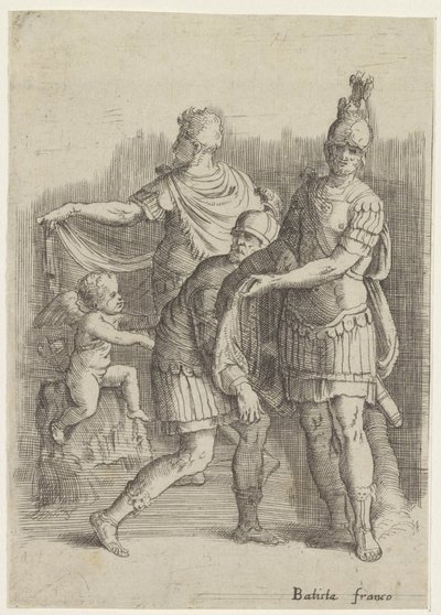 Three Soldiers and a Putto by Battista Franco