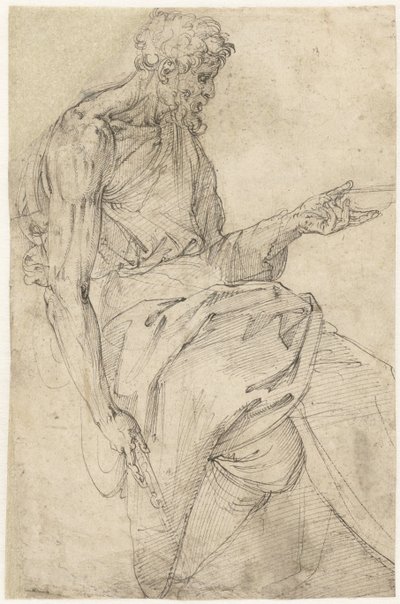 John the Baptist Sitting by Battista Franco