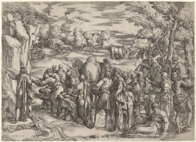 Moses Striking the Rock by Battista Franco