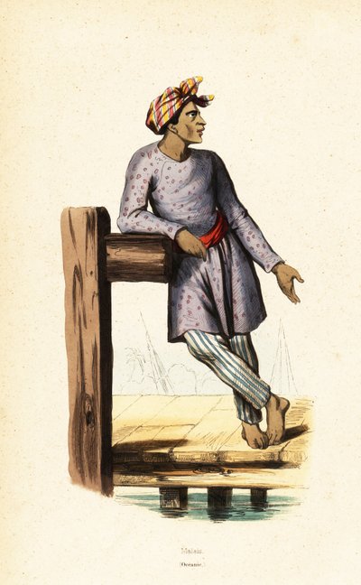Malay Man of Singapore by Belgian School