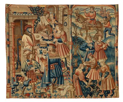 Tapestry, Month of January by Belgian School