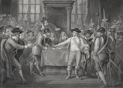 Oliver Cromwell Dissolving the Long Parliament by Benjamin (after) West