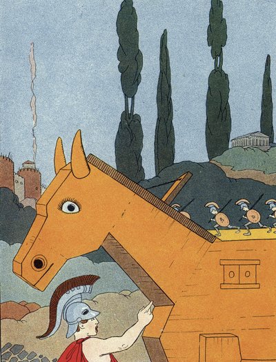The Trojan horse by Benjamin Rabier