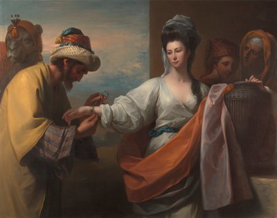 Rebecca Receiving the Bracelet at the Well by Benjamin West