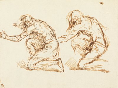 Two Kneeling Figures by Benjamin West
