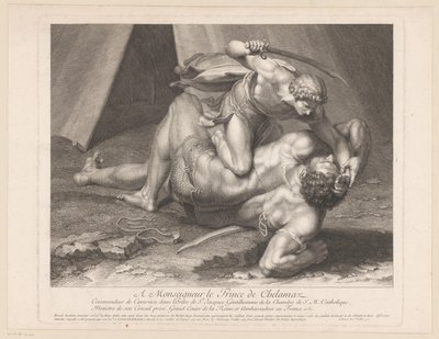 David Beheads Goliath by Benoît Audran (I)