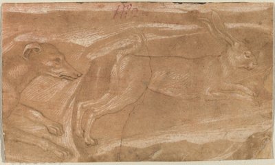A Hound Chasing a Hare by Benozzo Gozzoli