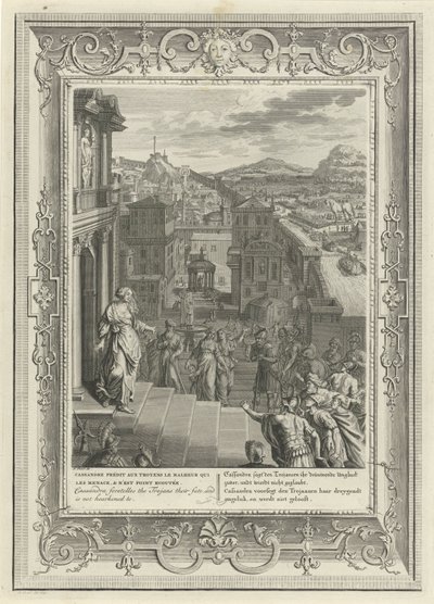 Cassandra predicts the downfall of Troy by Bernard (after) Picart