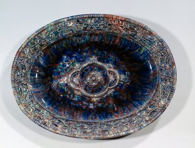 Large oval dish of faience by Bernard (school of) Palissy