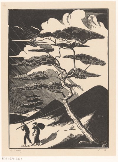 Dune Pan with Two Figures by Bernard Essers (signed by artist)