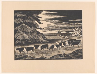 Cows in a Landscape by Bernard Essers (signed by artist)