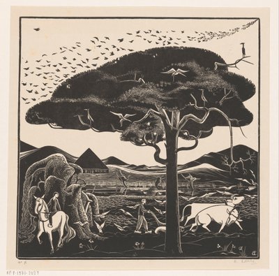 Plowing Oxen by Bernard Essers (signed by artist)