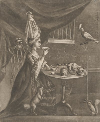 Woman Drinking Tea by Bernard Lens