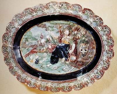 Dish depicting Flora by Bernard Palissy